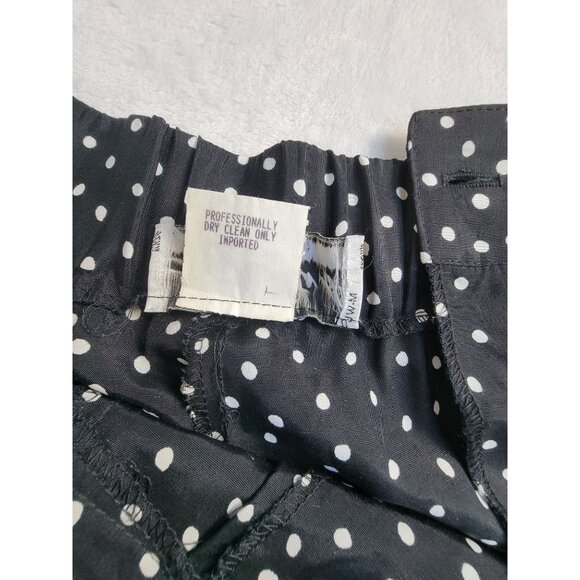 Vintage Joan Walters Women Black Polka Dot High Waist Pleated Dress Pants Size 6 - Picture 5 of 11